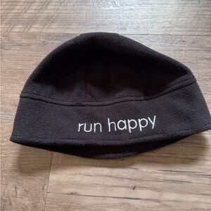 Run Happy running Black Beanie. EUC